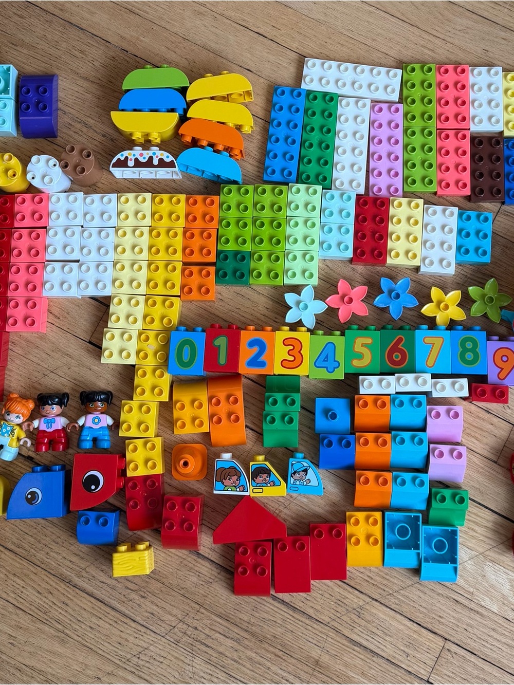 161 Lego Duplo lot- 10847 train and pastels